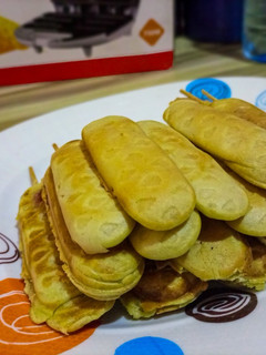 A picture of Hot Dog waffles.