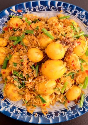 Hình của món Trứng gà non xào sả ớt.