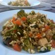 Arroz integral con verduras y tofu