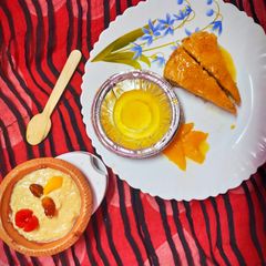 A picture of 3-Layered Mango Tart.
