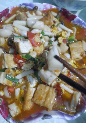 Hình của món Đậu hủ nấu nấm.