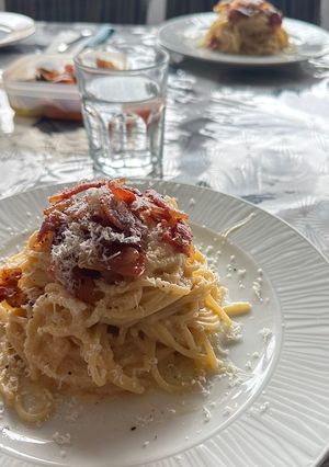 Una foto de Spaghetti Carbonara Original