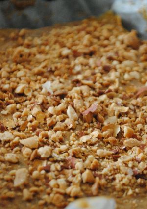 Una foto de Tarta de queso al horno con cacahuete