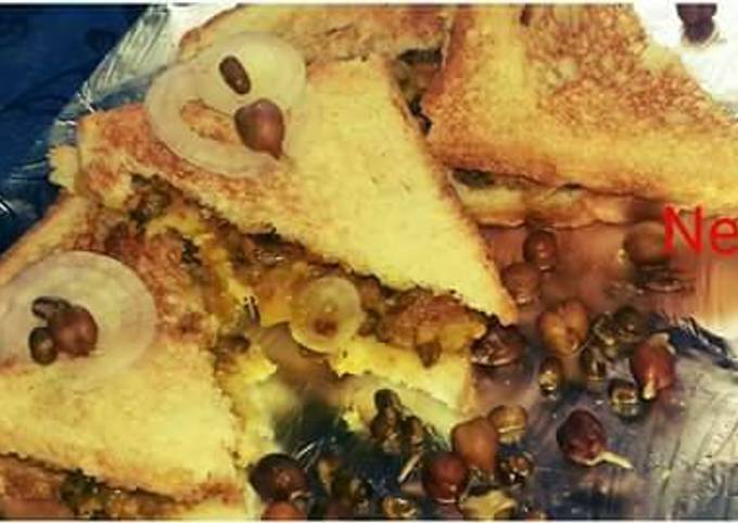 Recipe of Favorite Masala mixed sprout sandwich