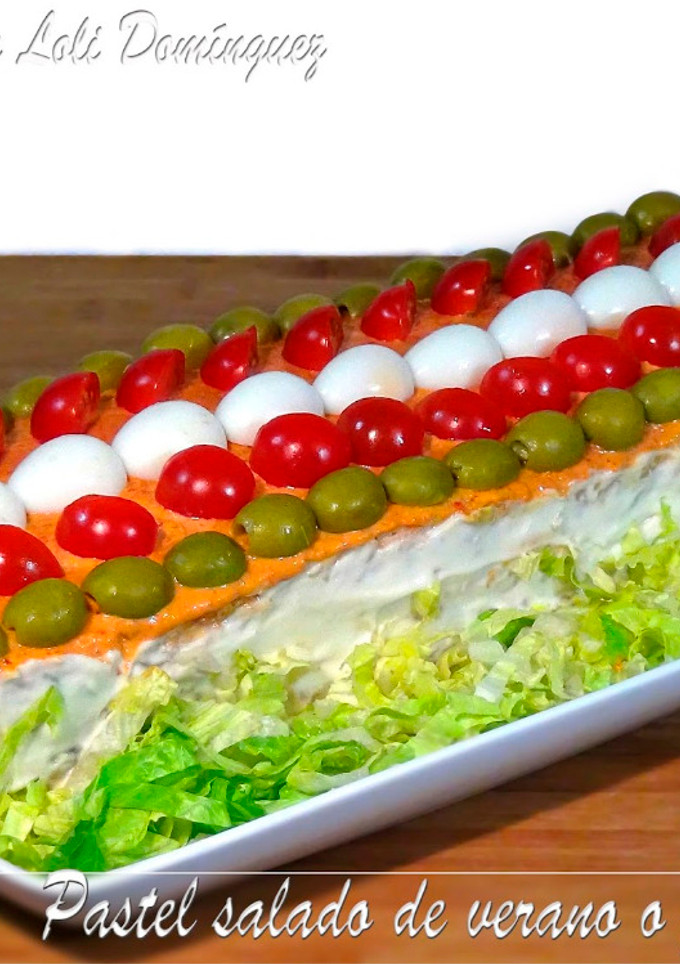 Una foto de Pastel salado de verano o pastel frio, "Sandwichón"