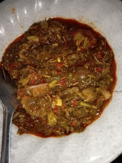 A picture of Pumpkin spinach vegetable soup.