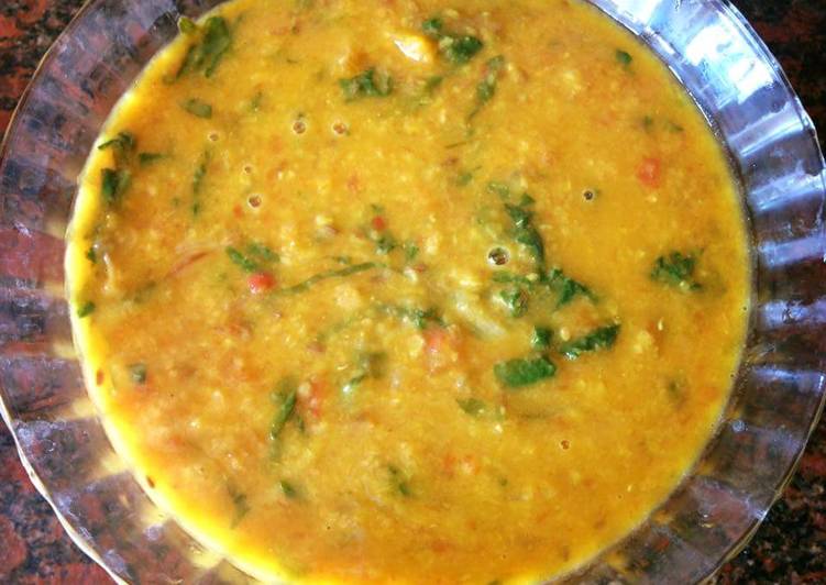 Recipe of Super Quick Homemade Palak khatti Mitti Dal