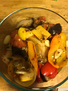 A picture of Ratatouille with Oven Roasted Veggies.
