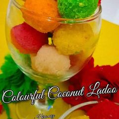 Colourful Coconut Ladoo A picture of Colourful Coconut Ladoo.