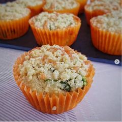 A picture of Spinach, Feta and Pesto Crumble Muffins.