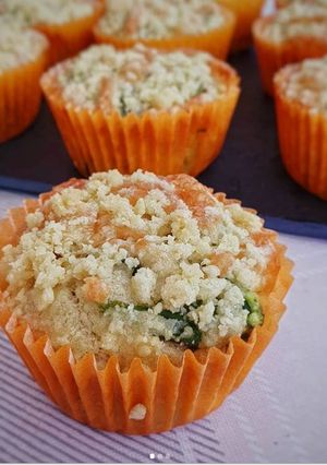 A picture of Spinach, Feta and Pesto Crumble Muffins.