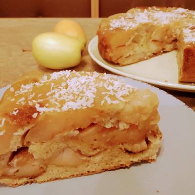 Как приготовить Простой насыпной яблочный пирог три стакана с манкой рецепт пошагово