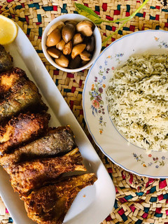 عکسی از دستور ماهی قزل آلا با شوید پلو