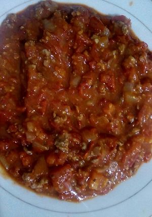 صورة لوصفة لحمه مفرومه مع البندورة