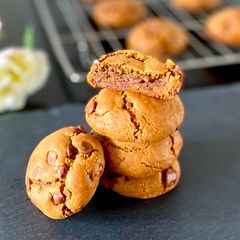 A picture of Soft and chewy chocolate chip cookies.