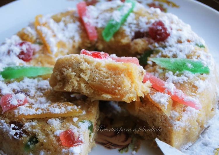 Roscón de Reyes portugués en 5 minutos (microondas) - Bolo de Reis