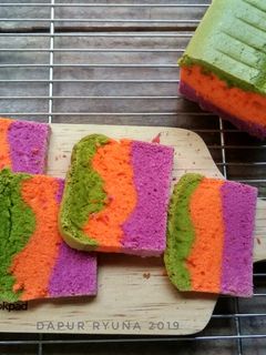 Foto resep Bolu Air 1 Telur Lapis Trio