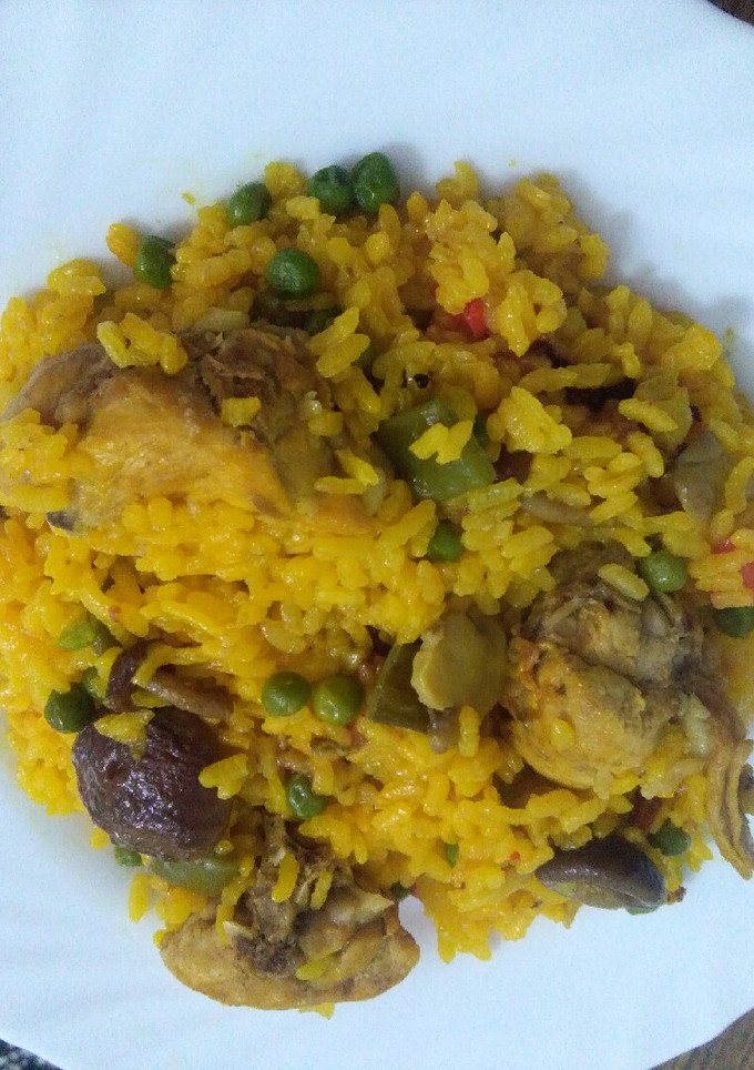 Una foto de Paella de conejo a mi manera