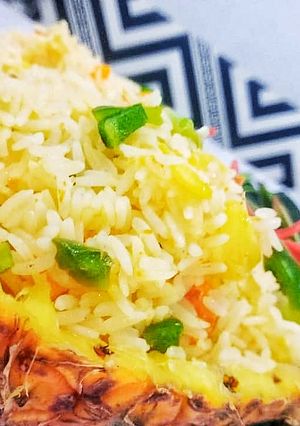 A picture of Pineapple fried rice.