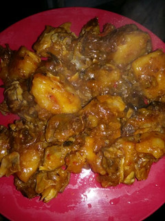 A picture of Grilled Chicken Yam Porridge.