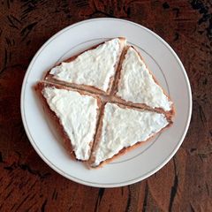 A picture of Sweet creamy bread for breakfast.