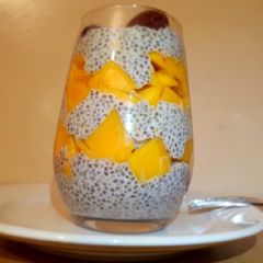 A picture of Coconut milk mango chia pudding.