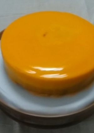 A picture of Mango cheese cake.