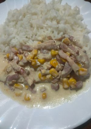 Una foto de Pechuga de pollo con nata