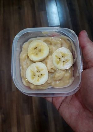 Hình của món Custart chuối táo cho bé ăn dặm.