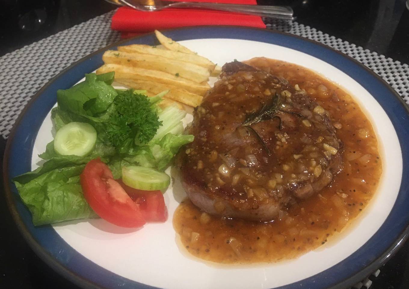 Beef steak black pepper sauce