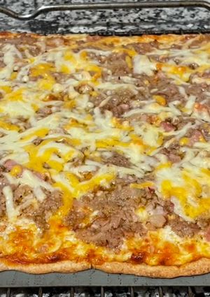 Una foto de Pizza carne bbq (Thermomix)