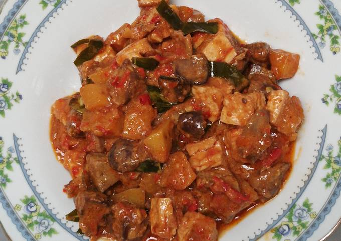 Resep termudah membuat Sambal goreng ati+kentang+tahu untuk Idul Adha yang lezat