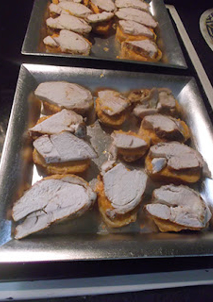 Una foto de Pechuga de pollo y calabaza al vapor