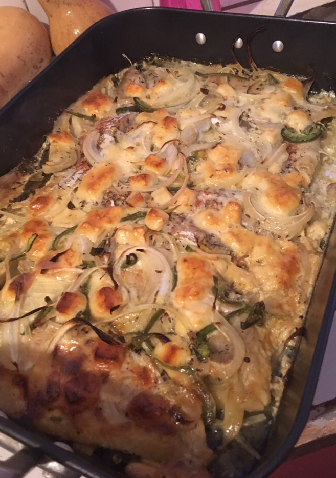 Una foto de Pescado al horno receta light.!