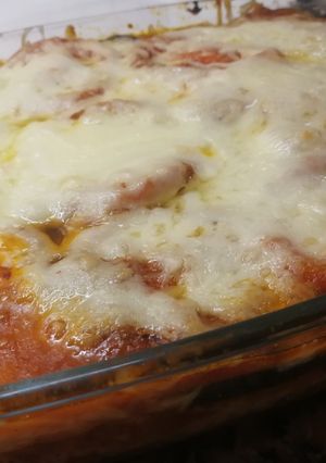 Una foto de Pastel de berenjena, karnaca y tomate hipercalorico
