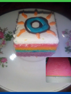 Foto resep Bolu rainbow kukus 1 telur
