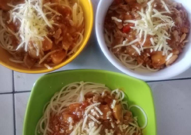 Resep Spaghetti Bolognese sederhana ala anak kos, Lezat Sekali
