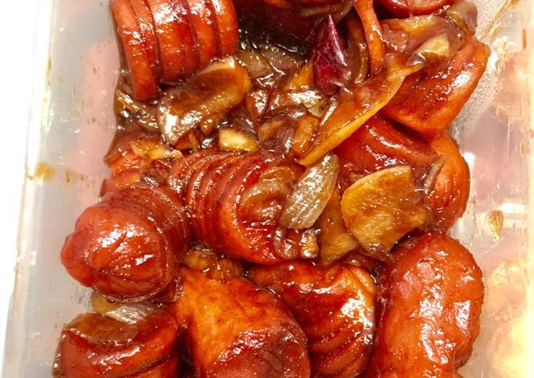 Cara Gampang Membuat Sosis Saus Teriyaki, Bikin Ngiler