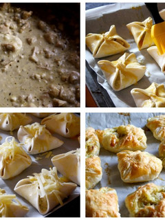 Pestos csirkeragu levelestésztában recept fotója