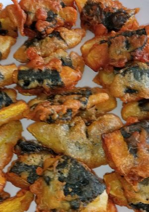 Hình của món Rong biển cuộn khoai chiên.