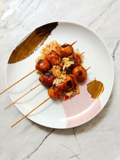 Foto resep Sate Bakso Ikan dengan Sambal Mangga