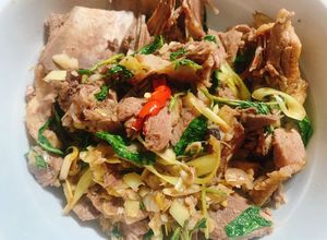 Hình của món Ngan xào lăn.