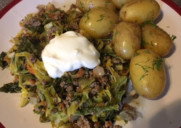 Recipe of Homemade Mince and cabbage stew