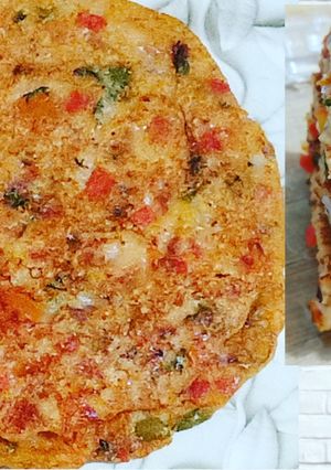 A picture of Leftover Bread and Sooji Uttapam Recipe.