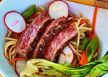 Recipe: Perfect GingerSesame Soba Noodle Salad with Seared Wagyu Steak