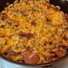 A picture of One Pan Sausage Skillet Pasta.