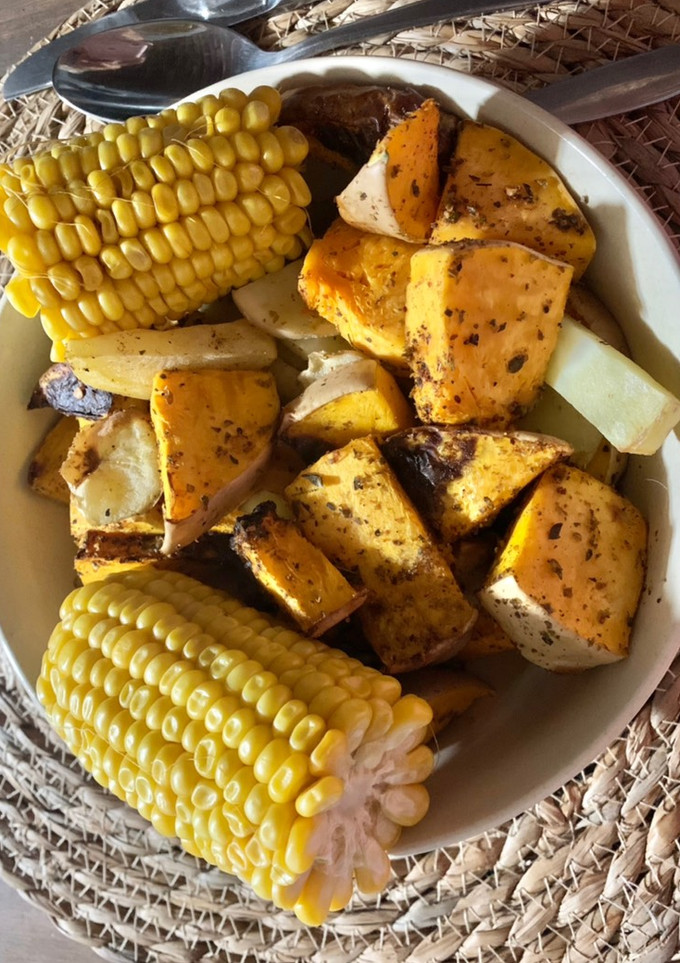 Una foto de Papas y calabaza en freidora de aire 🤪🤪🤪