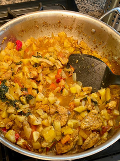 A picture of Chicken and Squash Guyanese Curry.