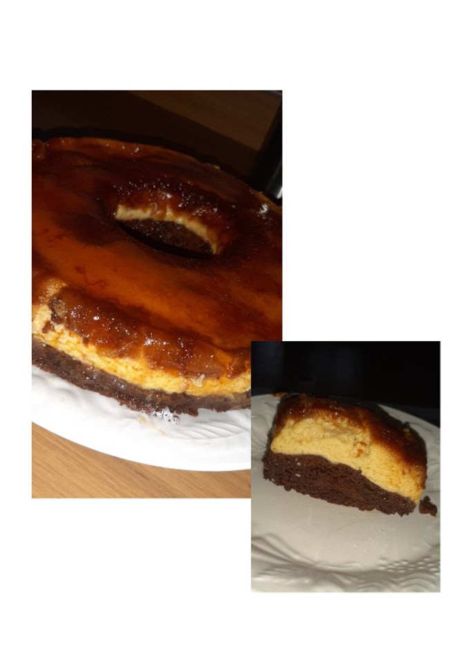 Una foto de Chocoflan/torta imposible