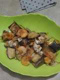 Tumis udang terong ikan asin